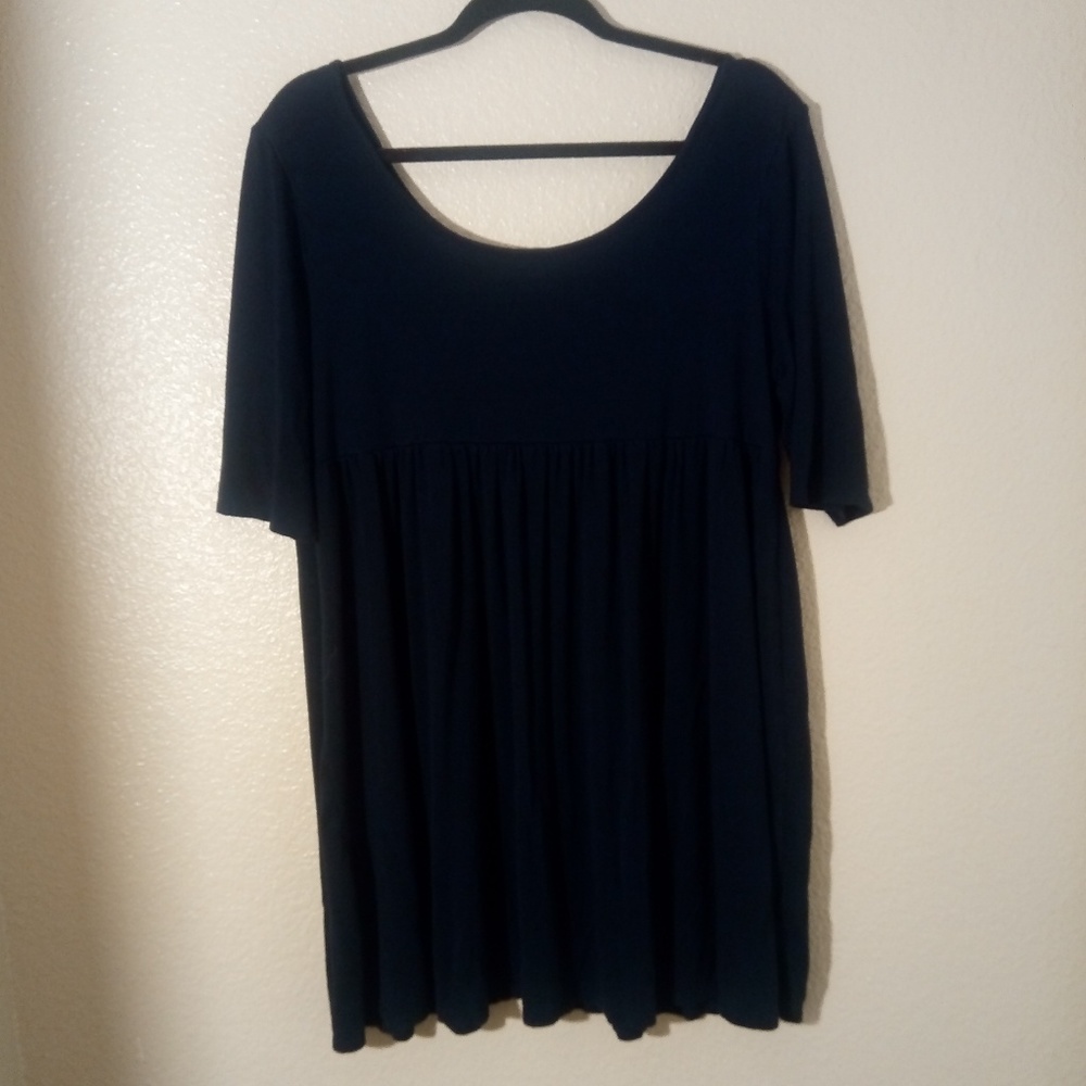Navy Babydoll Stretch Tunic 3x